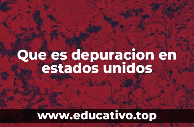 Que es depuracion en estados unidos