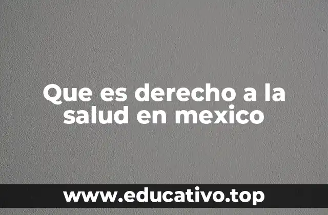 Que es derecho a la salud en mexico