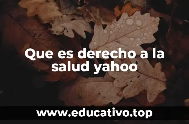 Que es derecho a la salud yahoo