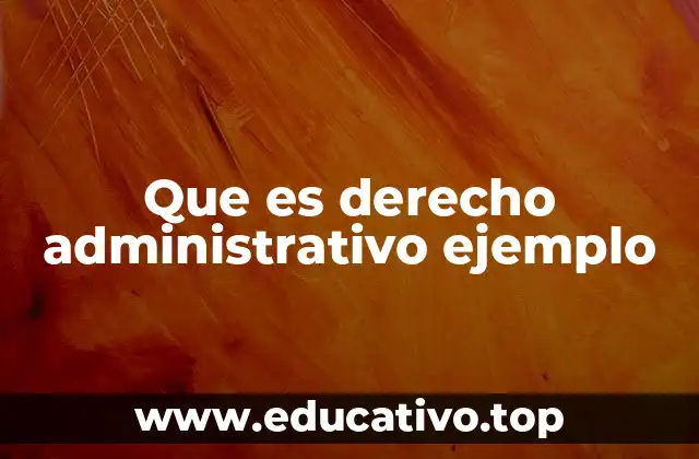 Que es derecho administrativo ejemplo