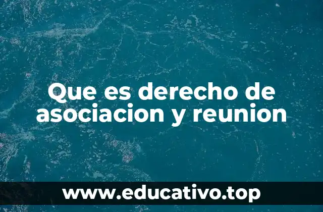 Que es derecho de asociacion y reunion