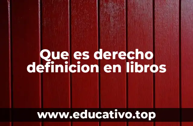 Que es derecho definicion en libros