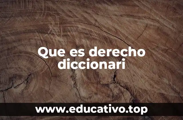 Que es derecho diccionari