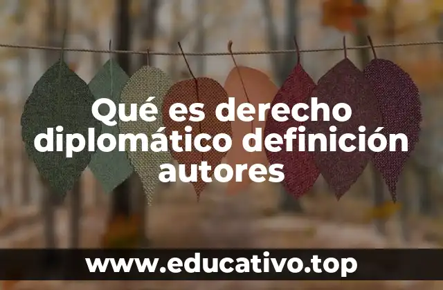 Qué es derecho diplomático definición autores