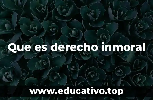 Que es derecho inmoral