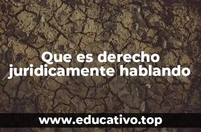 Que es derecho juridicamente hablando
