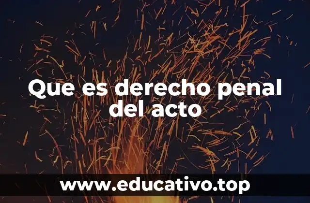 Que es derecho penal del acto