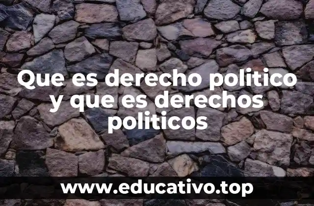 Que es derecho politico y que es derechos politicos