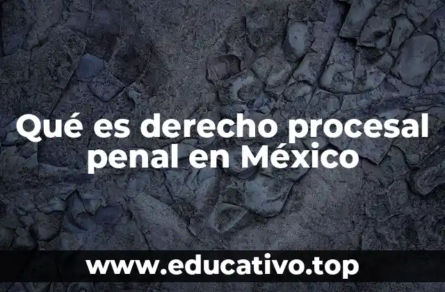 Qué es derecho procesal penal en México