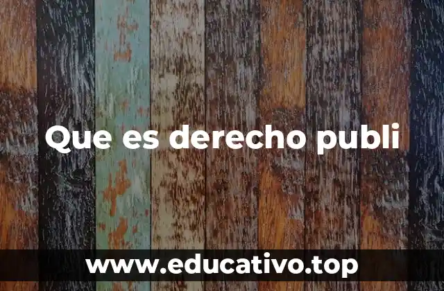 Que es derecho publi