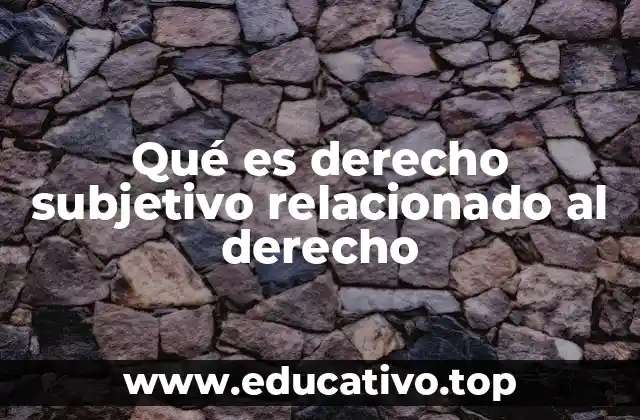 Qué es derecho subjetivo relacionado al derecho