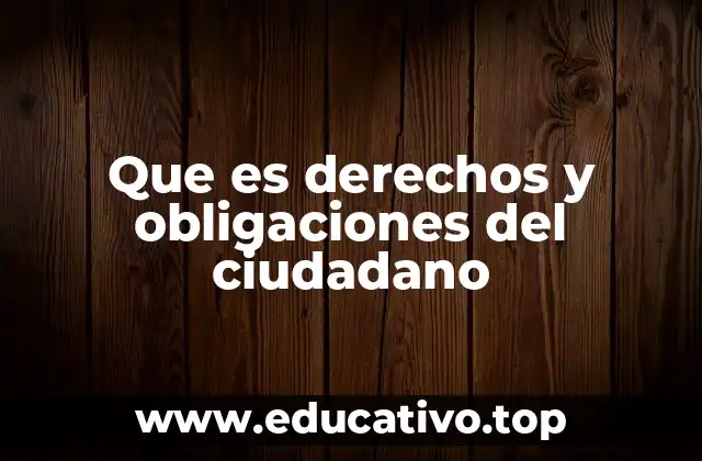 Que es derechos y obligaciones del ciudadano