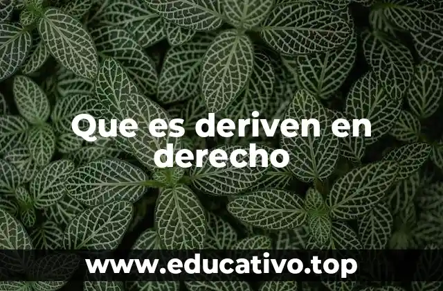 Que es deriven en derecho