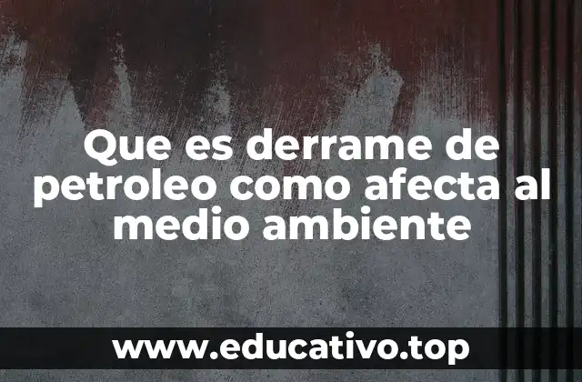 Que es derrame de petroleo como afecta al medio ambiente