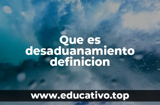 Que es desaduanamiento definicion