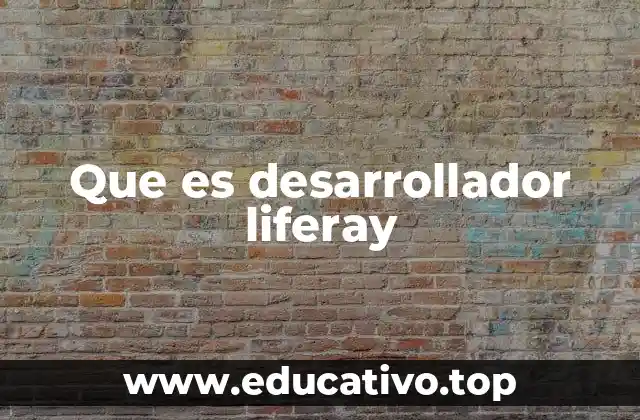 Que es desarrollador liferay
