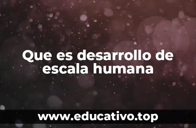 Que es desarrollo de escala humana