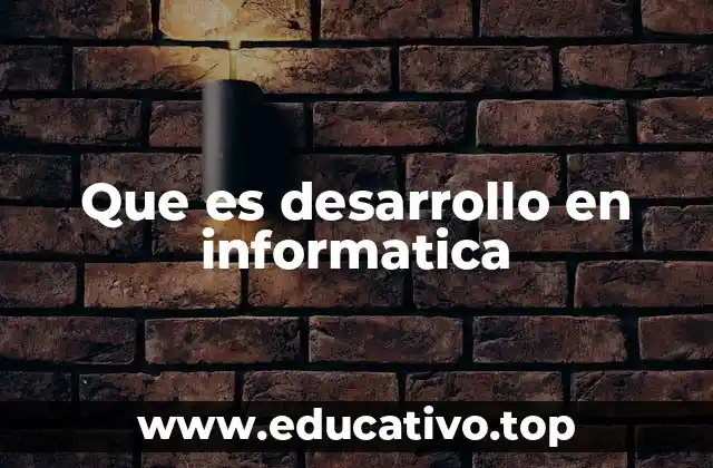 Que es desarrollo en informatica