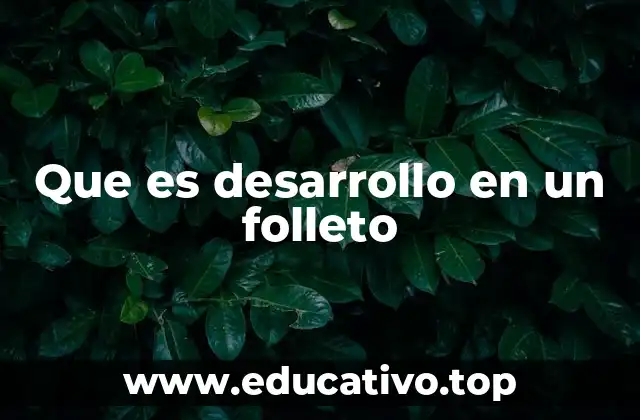 Que es desarrollo en un folleto