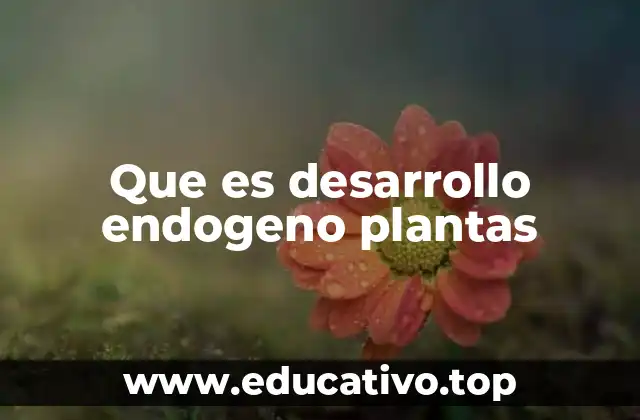 Que es desarrollo endogeno plantas