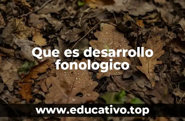 Que es desarrollo fonologico