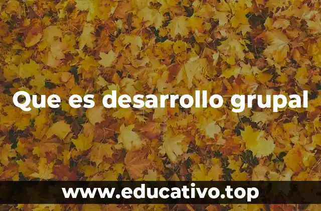 Que es desarrollo grupal