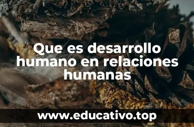 Que es desarrollo humano en relaciones humanas