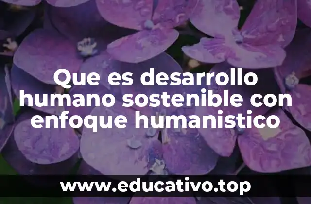 Que es desarrollo humano sostenible con enfoque humanistico