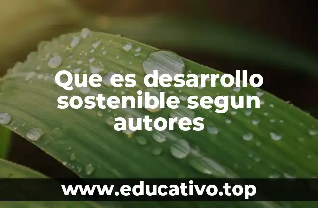 Que es desarrollo sostenible segun autores