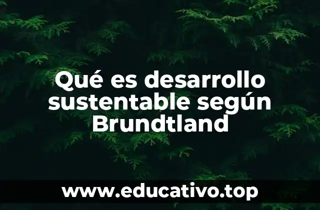 Qué es desarrollo sustentable según Brundtland