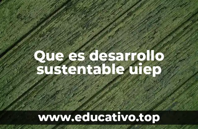 Que es desarrollo sustentable uiep