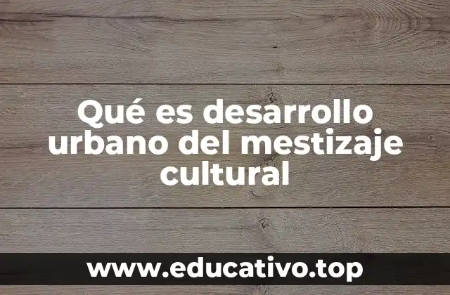 Qué es desarrollo urbano del mestizaje cultural