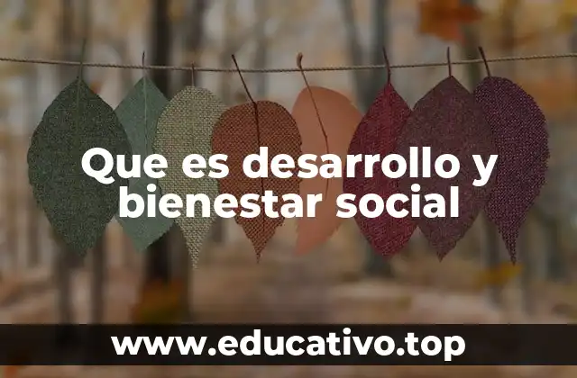 Que es desarrollo y bienestar social