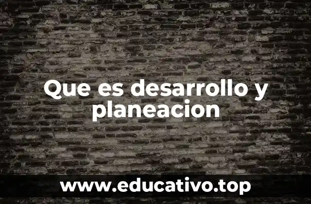 Que es desarrollo y planeacion