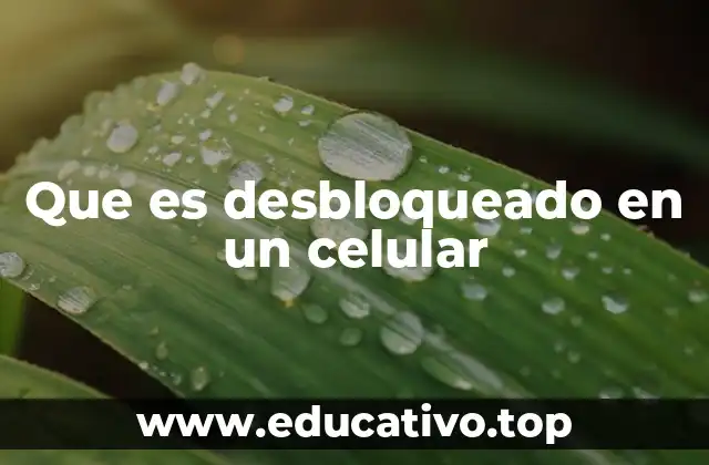 Que es desbloqueado en un celular