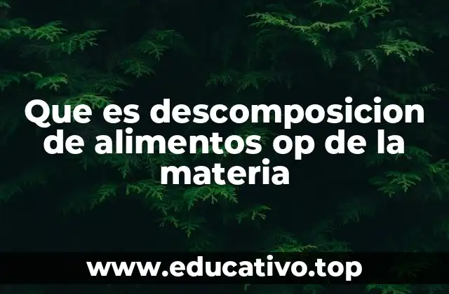 Que es descomposicion de alimentos op de la materia