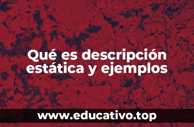 Qué es descripción estática y ejemplos