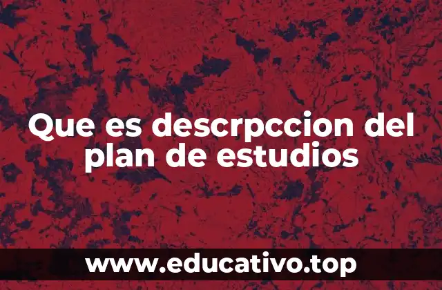 Que es descrpccion del plan de estudios