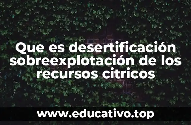 Que es desertificación sobreexplotación de los recursos citricos