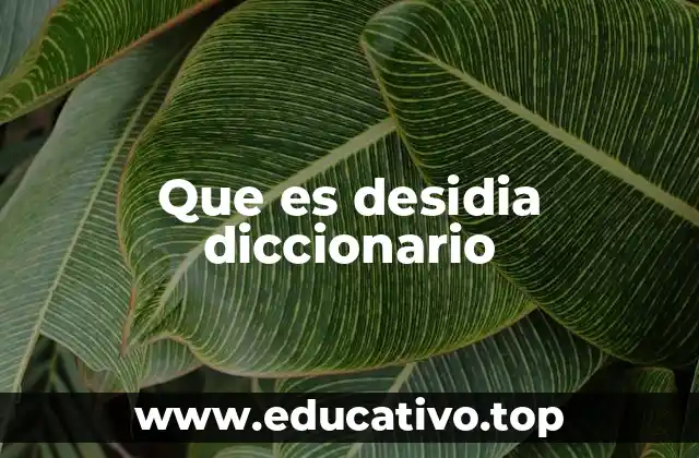 Que es desidia diccionario