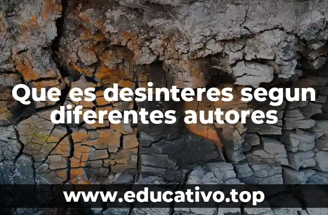 Que es desinteres segun diferentes autores
