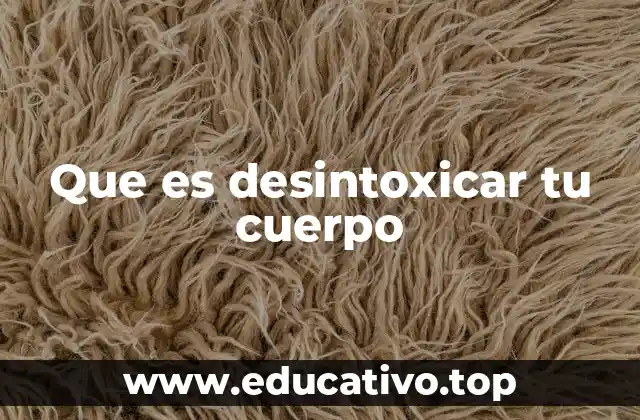 Que es desintoxicar tu cuerpo