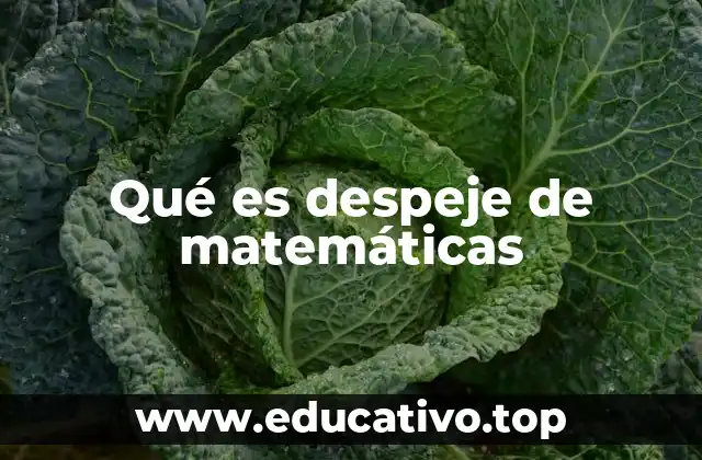 Qué es despeje de matemáticas