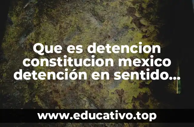 Que es detencion constitucion mexico detención en sentido estricto