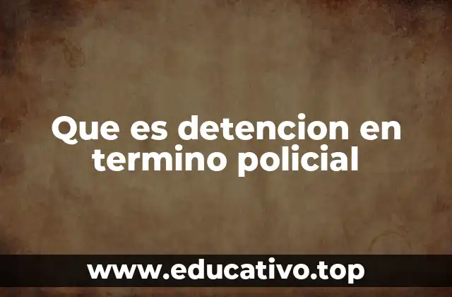 Que es detencion en termino policial