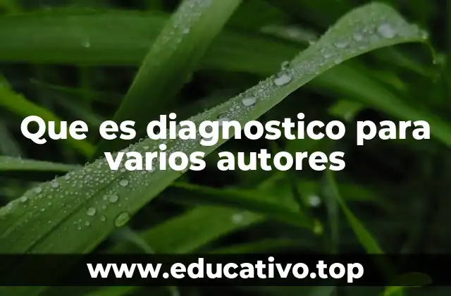 Que es diagnostico para varios autores
