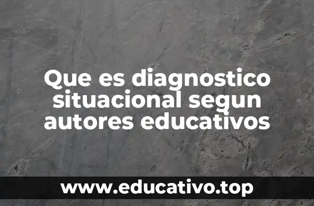 Que es diagnostico situacional segun autores educativos