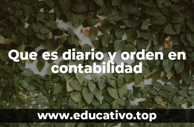 Que es diario y orden en contabilidad