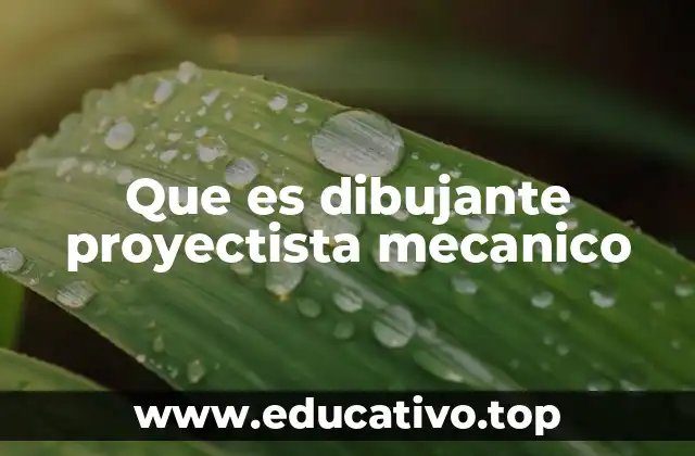 Que es dibujante proyectista mecanico