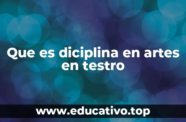 Que es diciplina en artes en testro